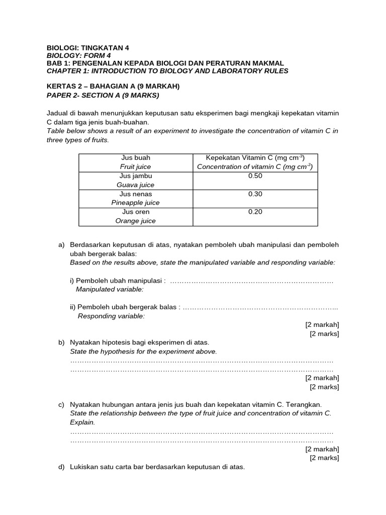 Biology: Form 4 Chapter 1: Introduction To Biology and Laboratory Rules ...