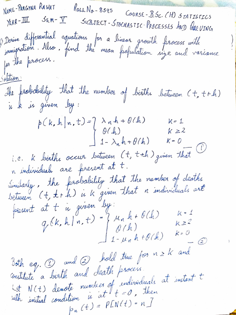 Notes Stochastic Methods | PDF