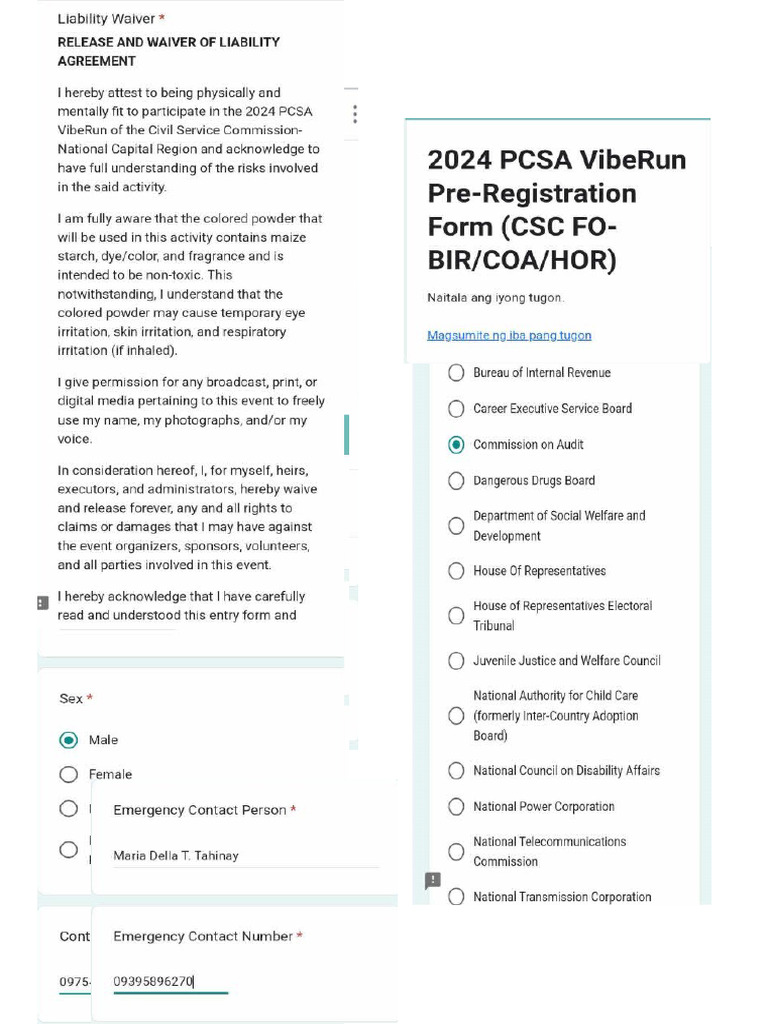 PCSA PRe Reg Details | PDF