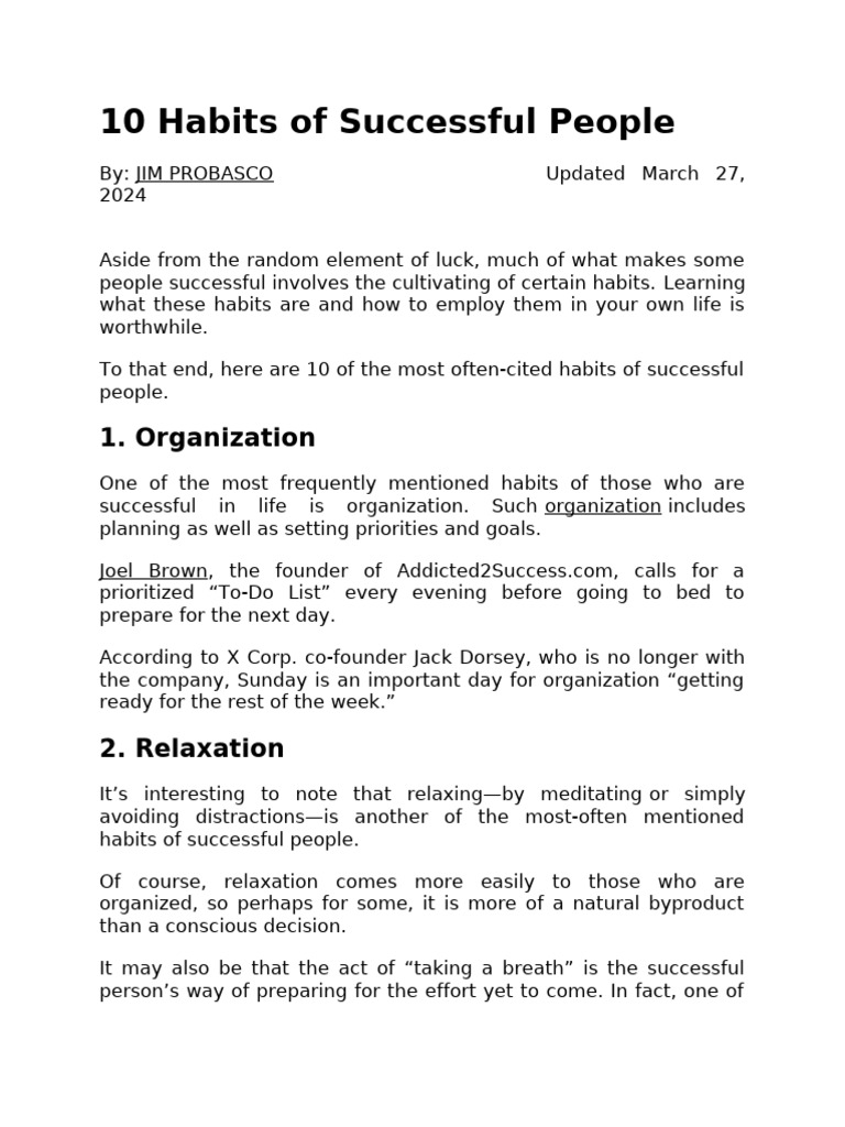 10 Key Habits of Successful People | PDF | Habits