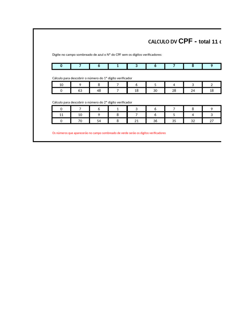 Regra de Calculo CPF | PDF