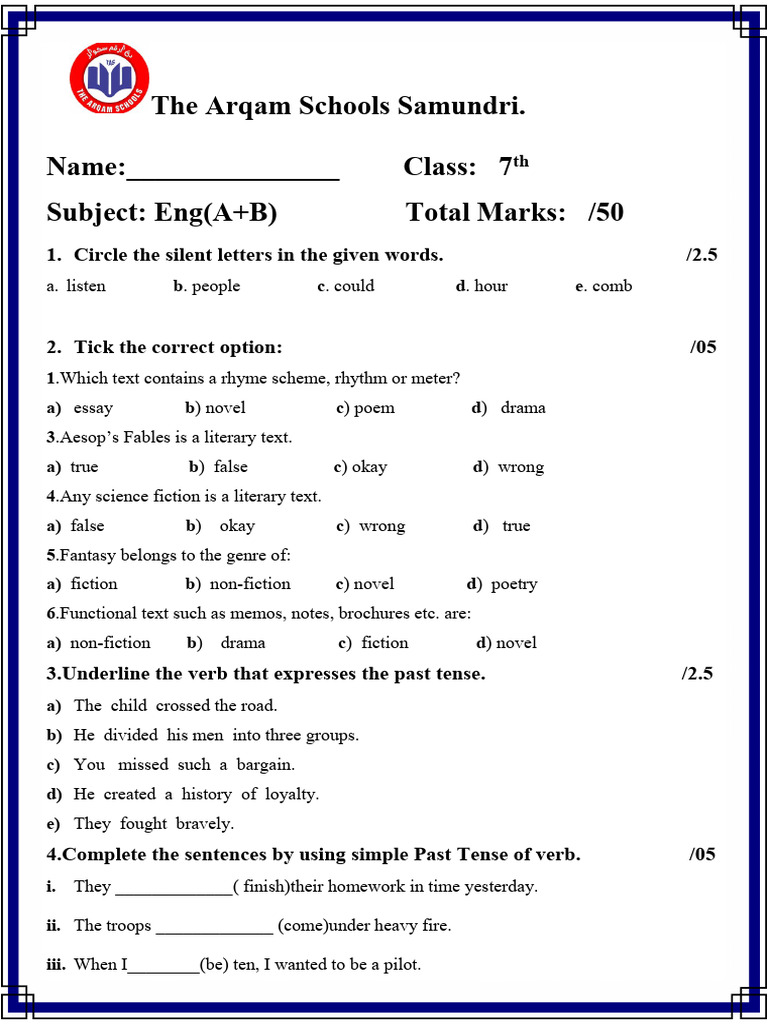 Assessment 7th | PDF