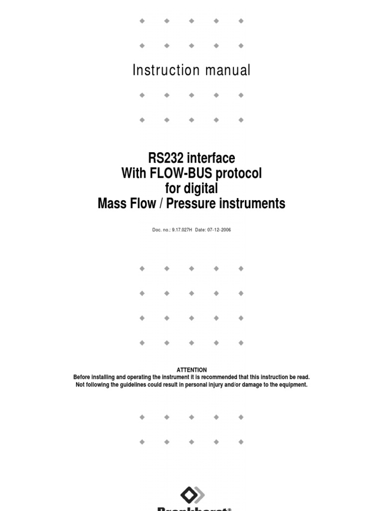 RS232 Interface Manual for Flow Instruments | PDF | Data Type | Ascii