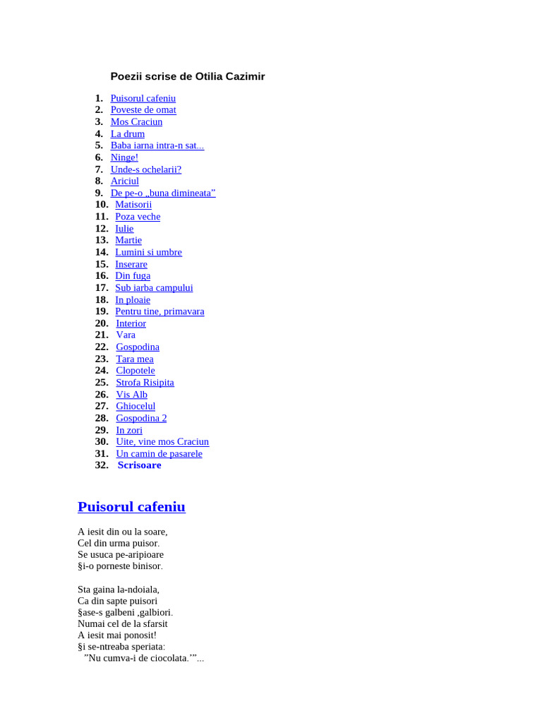 Poezii - Otilia Cazimir | PDF