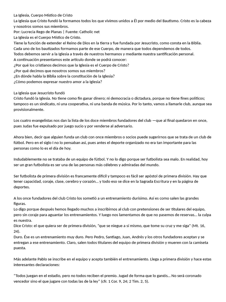 Unidad en el Cuerpo de Cristo | PDF | Cristo (título) | Ciencias sociales