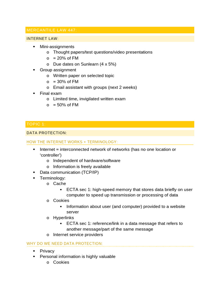 Internet Law Notes | PDF
