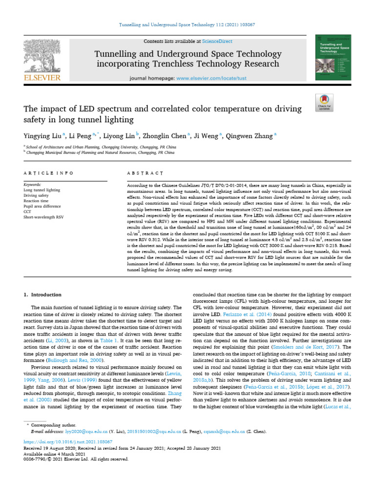 The Impact of LED Spectrum and Correlated Color Temperature On Driving ...