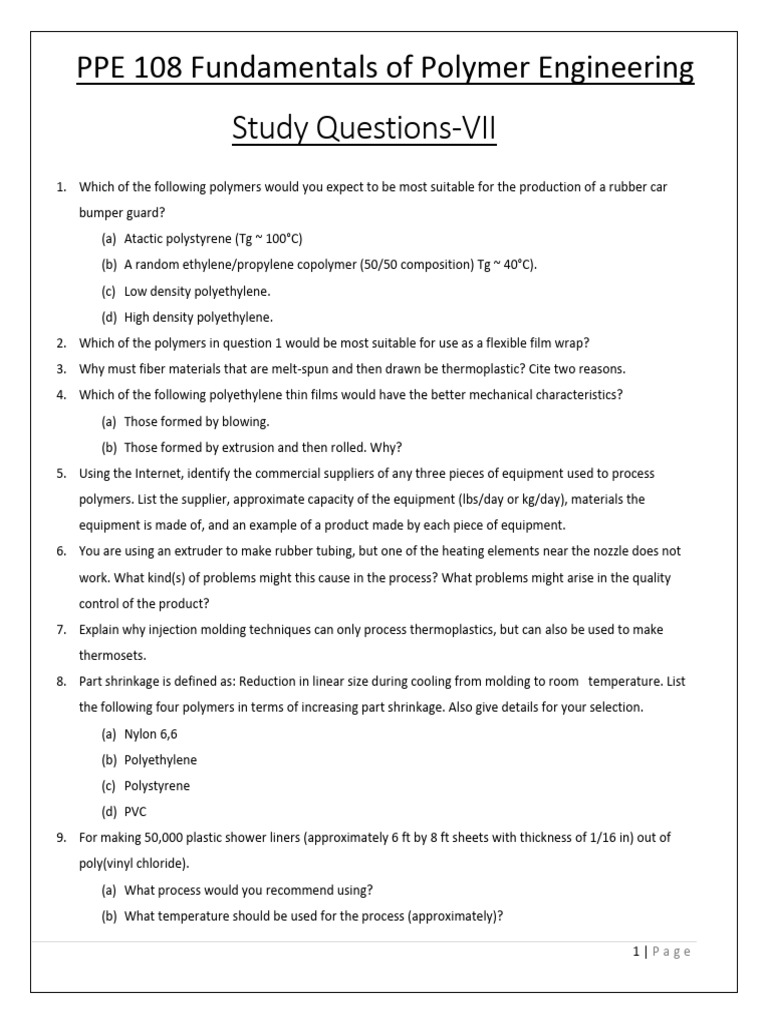 Study Questions-VII | PDF