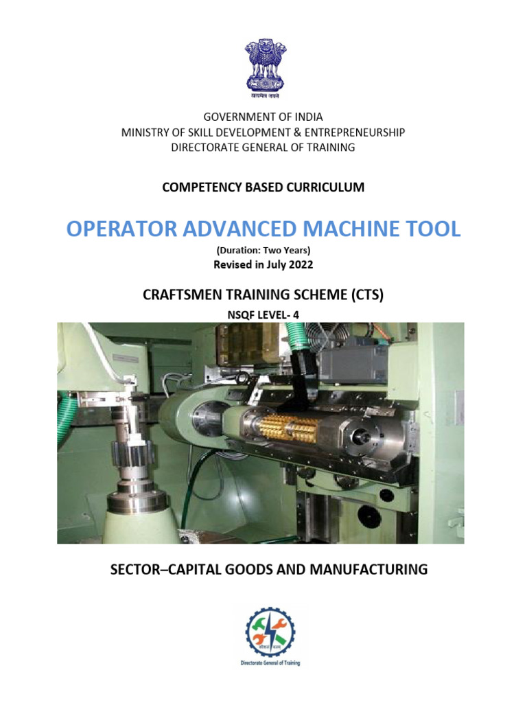 Operator Advanced Machine Tool - CTS2.0 - NSQF-4 | PDF