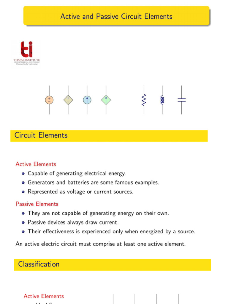 L1 - Active and Passive Elements | PDF