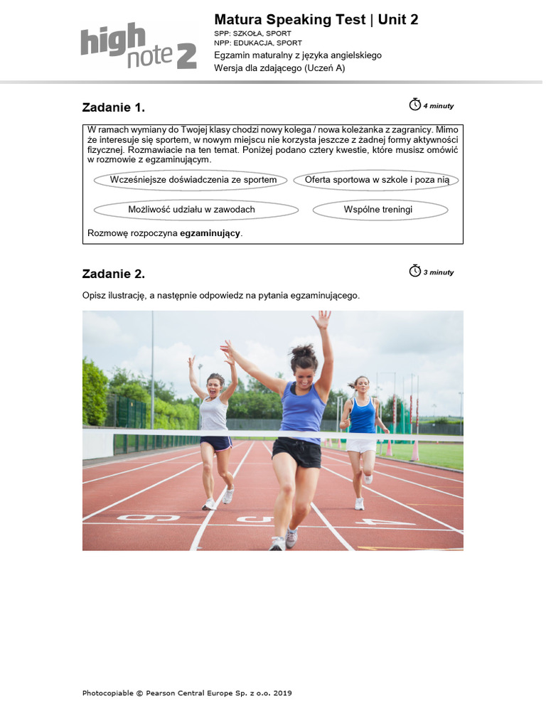 HighNote2 U2 Matura Speaking Test Student A | PDF