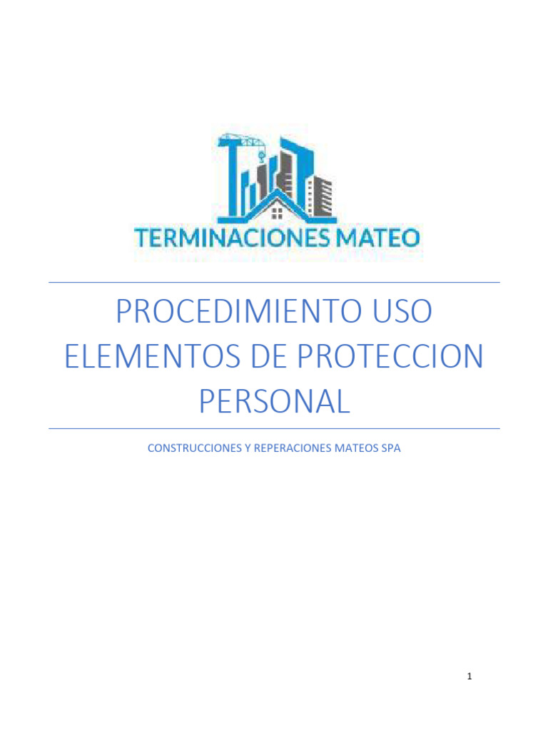 Procedimiento Uso Elementos De Proteccion Personal Pdf