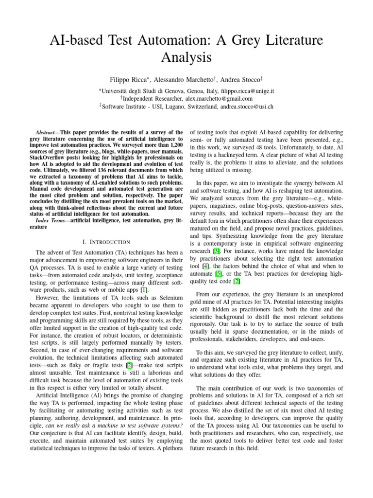 AI in Testing-Research Paper | PDF