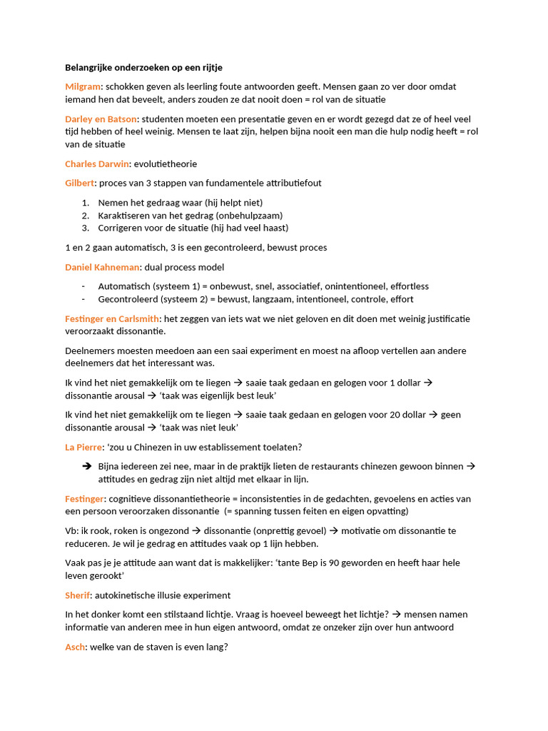 Belangrijke Onderzoeken Op Een Rijtje Gedrag en Omgeving | PDF
