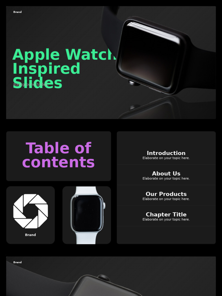 UI Apple Watch-Inspired Background Slides | PDF