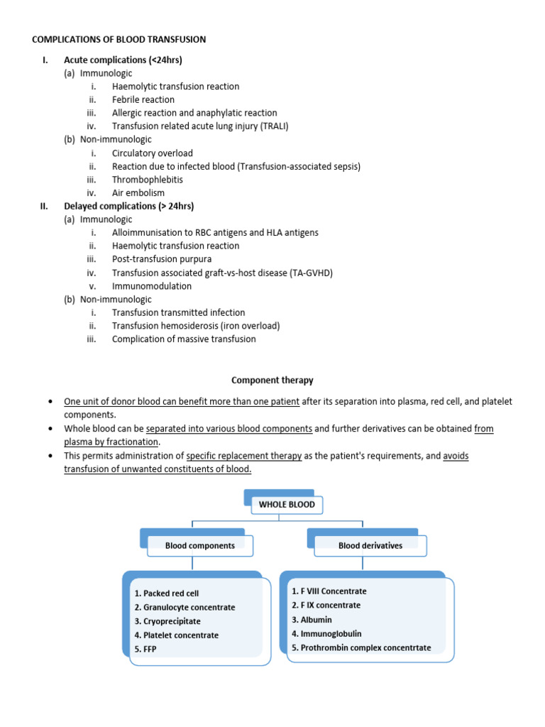 Transfusion UM1 Notes | PDF
