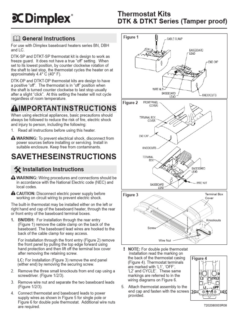 Dimplex Thermostat Installation Guide PDF | PDF