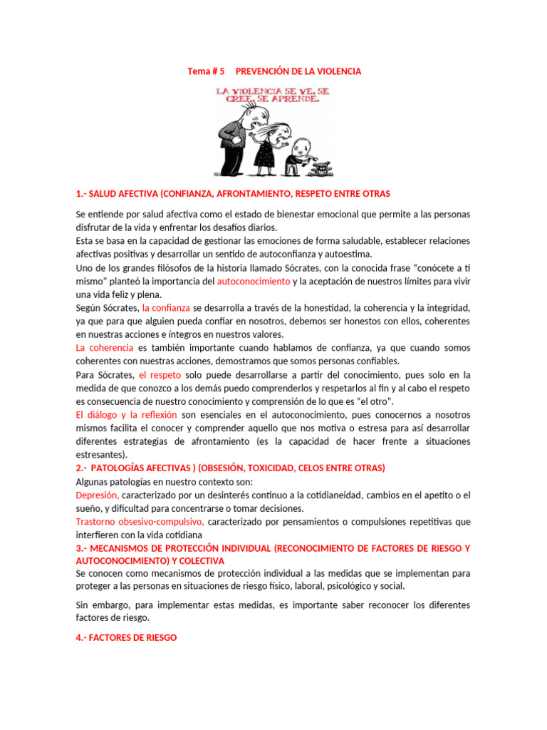 Mensajes para prevenir la violencia | PDF | Violencia | Las emociones