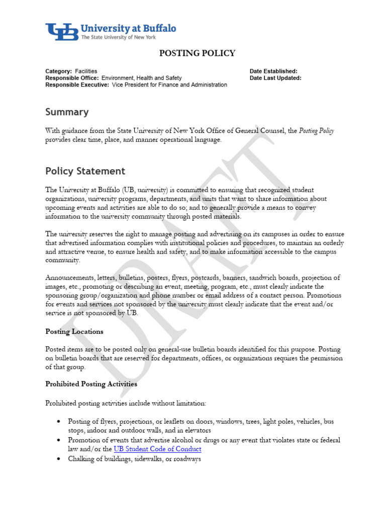 University Posting Policy Guidelines | PDF