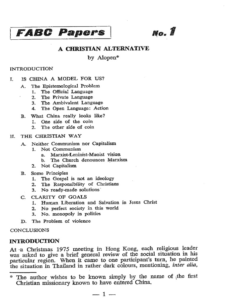 FABC Papers 1 | PDF