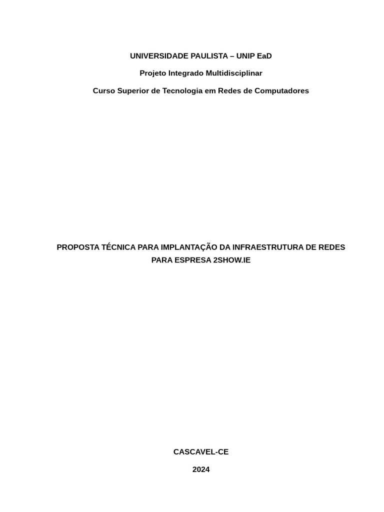 Universidade Paulista - Unip Ead Projeto Integrado Multidisciplinar ...