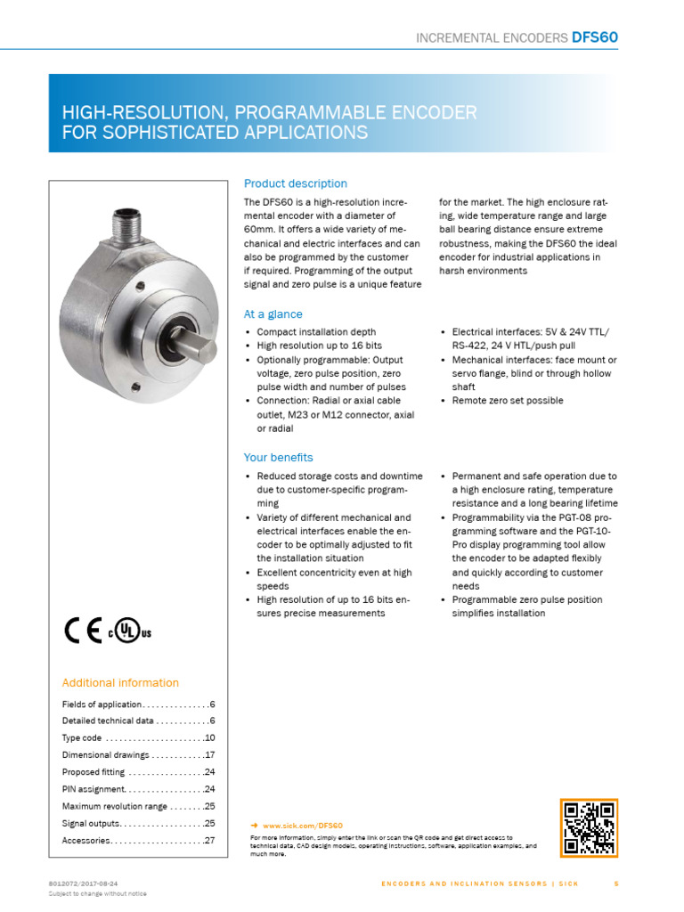 High-Resolution DFS60 Incremental Encoder | PDF | Electrical ...