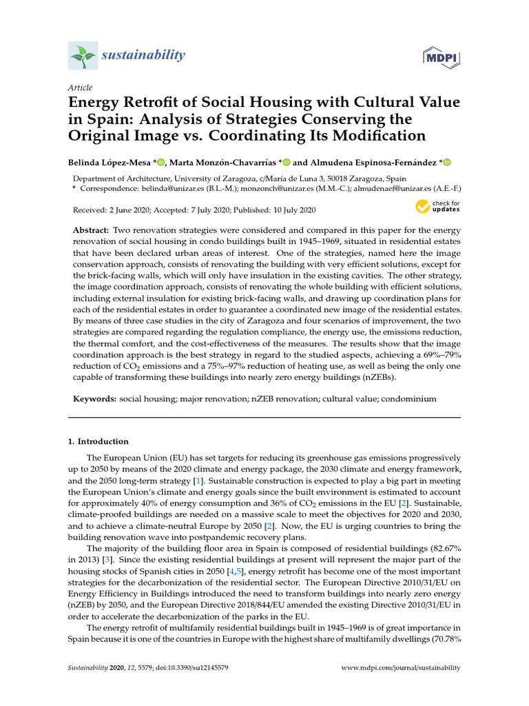 Energy Retrofit of Social Housing With Cultural Va | PDF