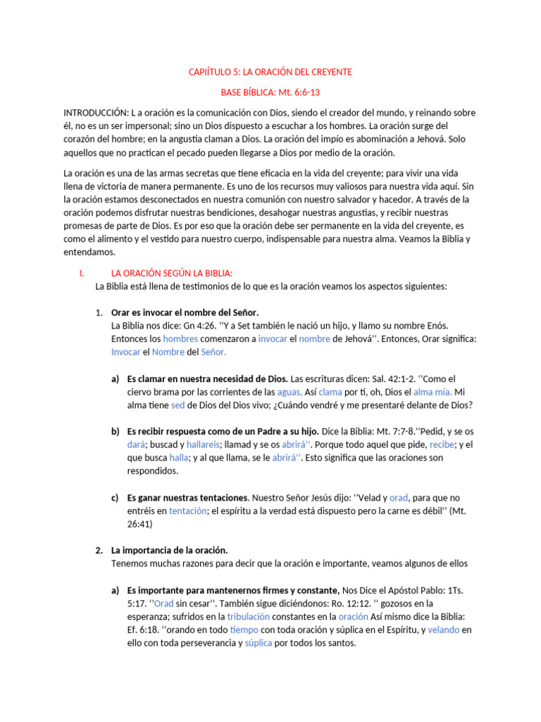 La Oracion Del Creyente 5 | PDF