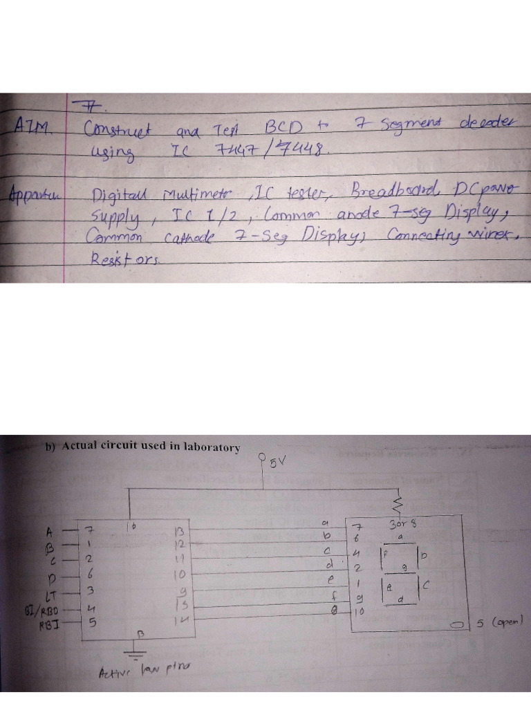 7 - Construct, Test BCD To 7 Segment Decoder | PDF