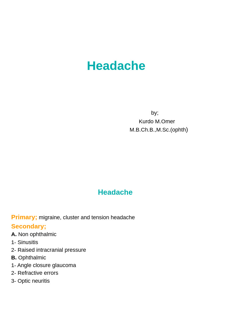 15 Headache | PDF