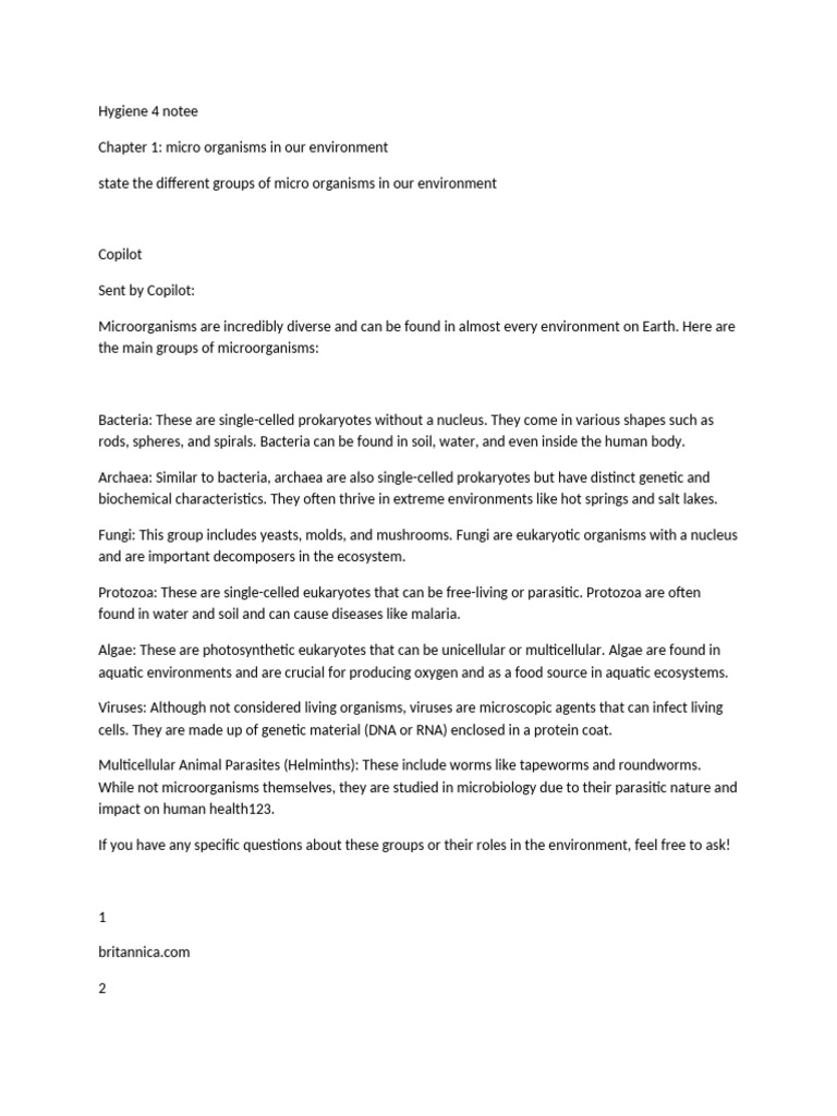 Hygiene 4 notes | PDF