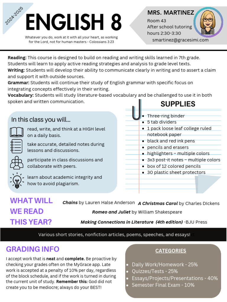 8th Grade Syllabus | PDF