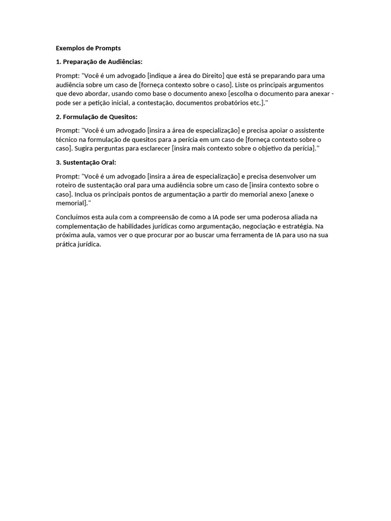 Exemplos de Prompts | PDF