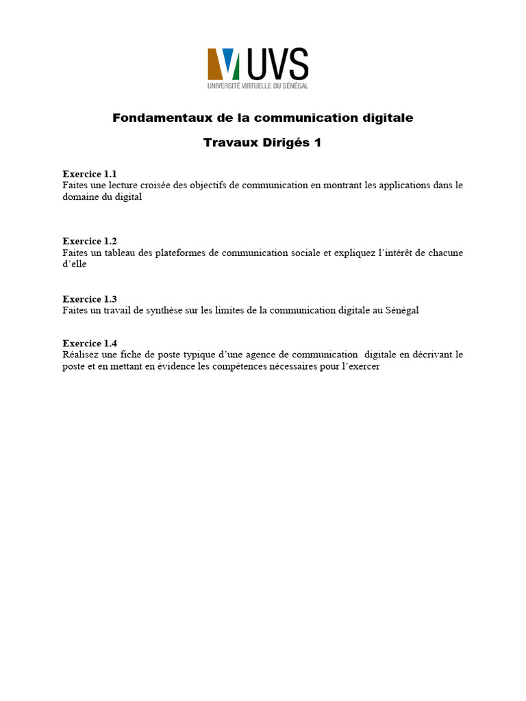 Fondamentaux de la communication digitale | PDF