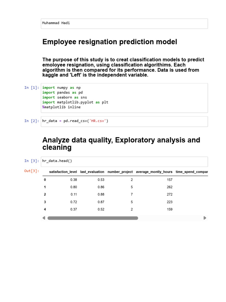 Employee Resignation Predication Model | PDF