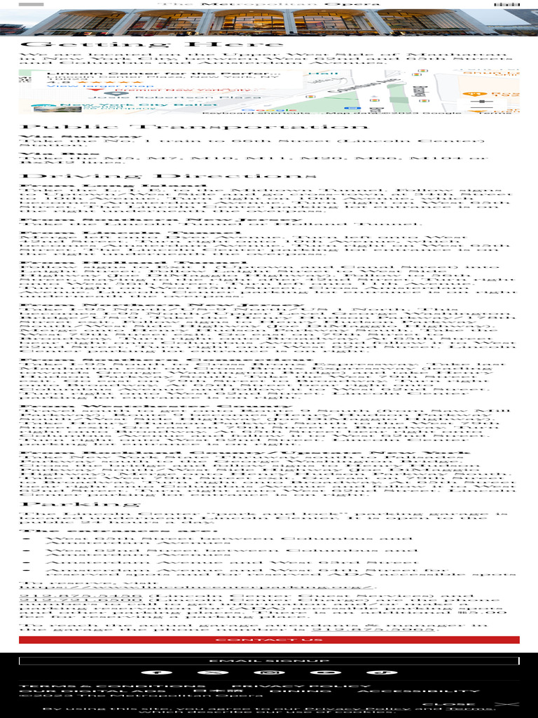 Metropolitan Opera Getting Here | PDF