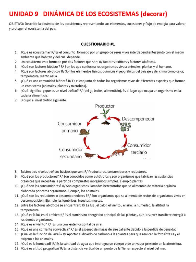 Unidad 9 Dinamica de Los Ecosistemas | PDF | Ecosistema | Ciencia y ...