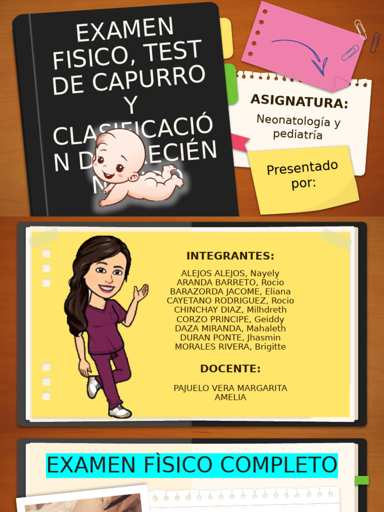 Examen físico y test de Capurro neonatal | PDF | Infantes | Salud y ...