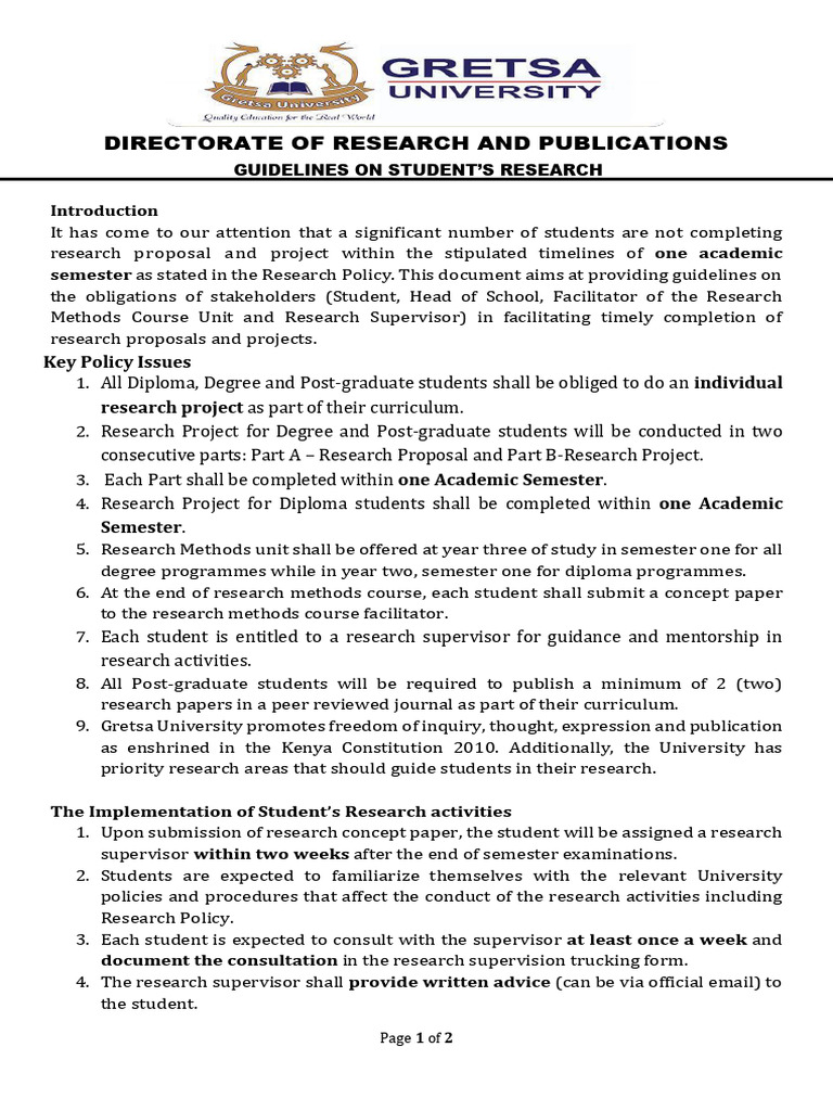 Comprehensive Research Guidelines - Students | PDF