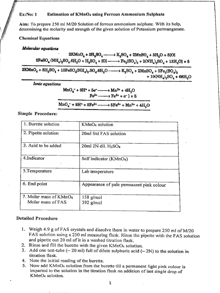 Chemistry Lab Manual | PDF