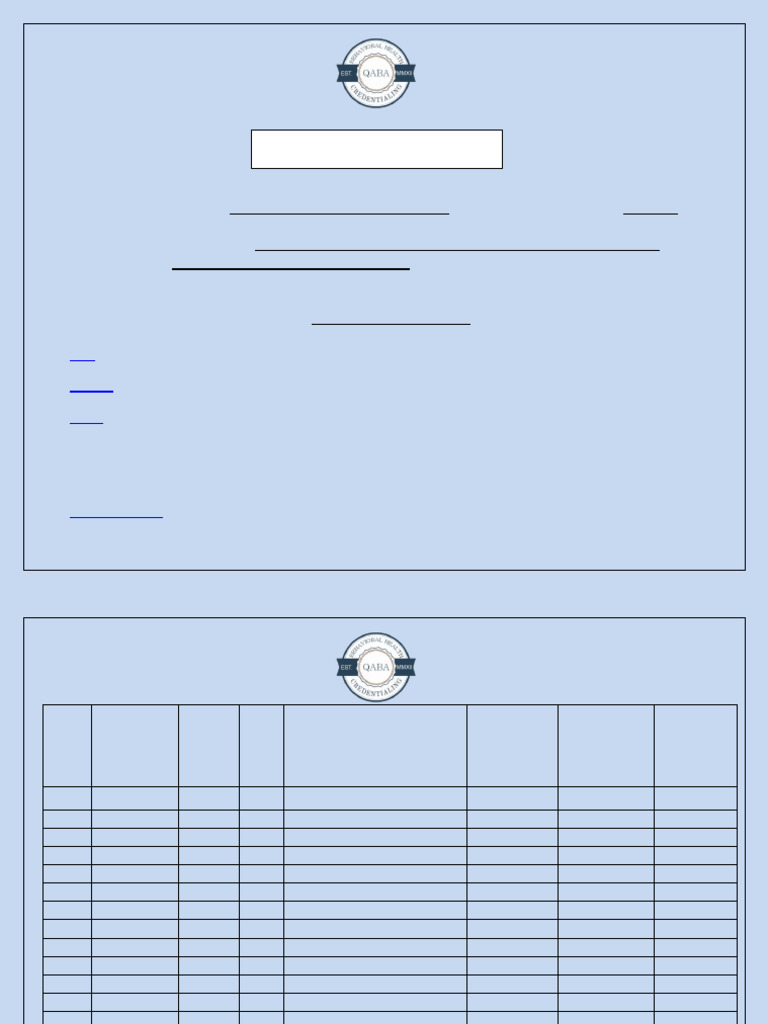 QABA Supervision Log v2 | PDF