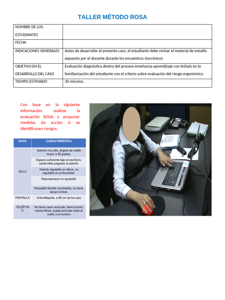 Evaluación Ergonómica Método ROSA | PDF | Evaluación | Factores humanos ...