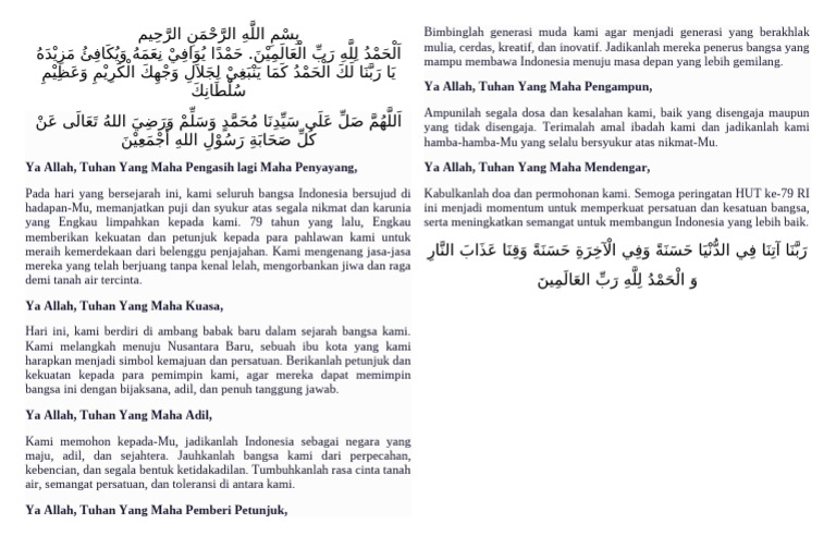 Doa Upacara Hari Kemerdekaan 79 Pdf