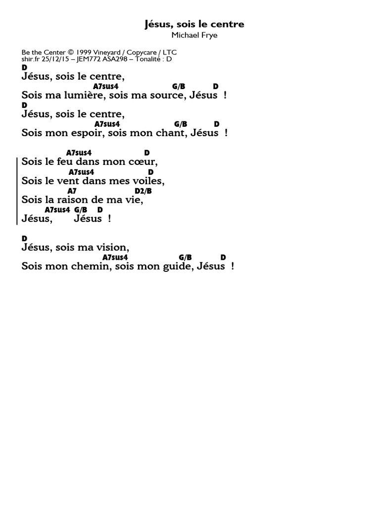 Jésus, Sois Le Centre | PDF