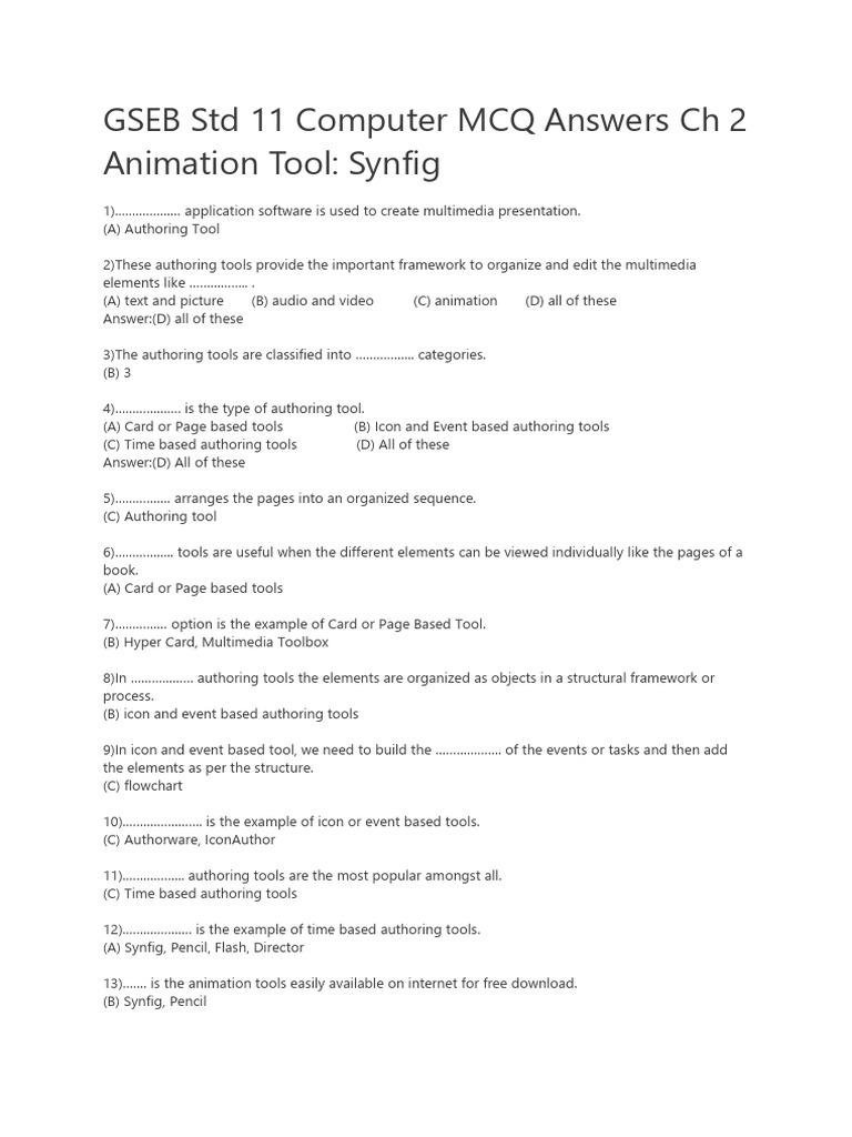 11th Em Ch 2 Mcq Worksheet Pdf Menu Computing Computers