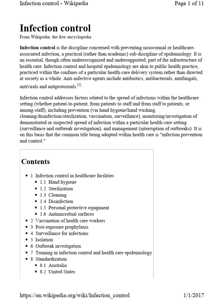 Infection Control-2017 - PDF Room | PDF