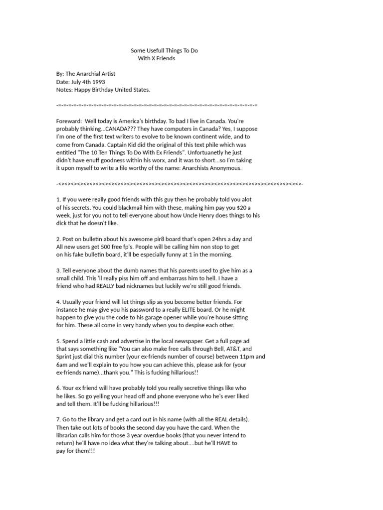 Sum useful things to do with x friends pdf