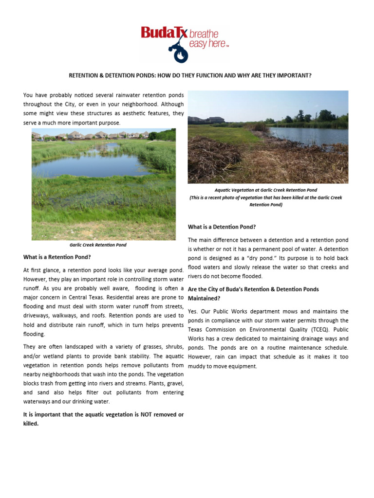 Retention and Detention Ponds - How Do They Function and Why Are They ...