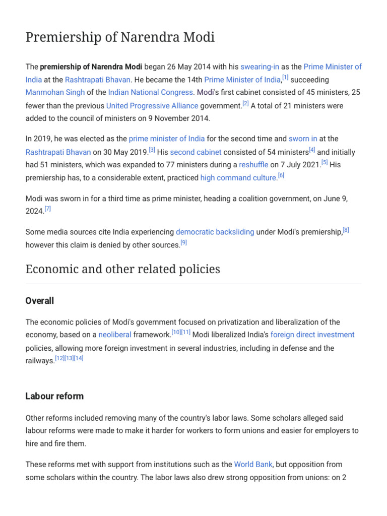 Overview of Modi's Premiership in India | PDF | Narendra Modi