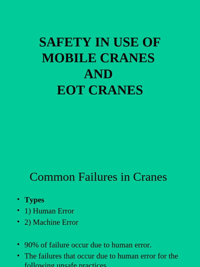 3.safety of Crane and EOT | PDF